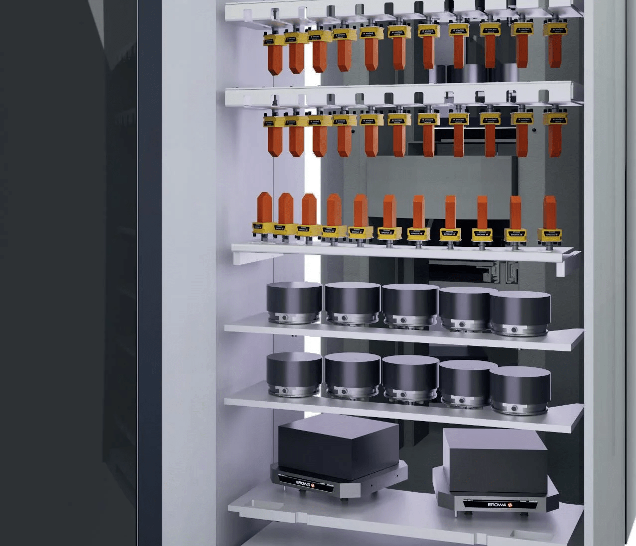 EROWA Robot Compact 80 part drawer interior