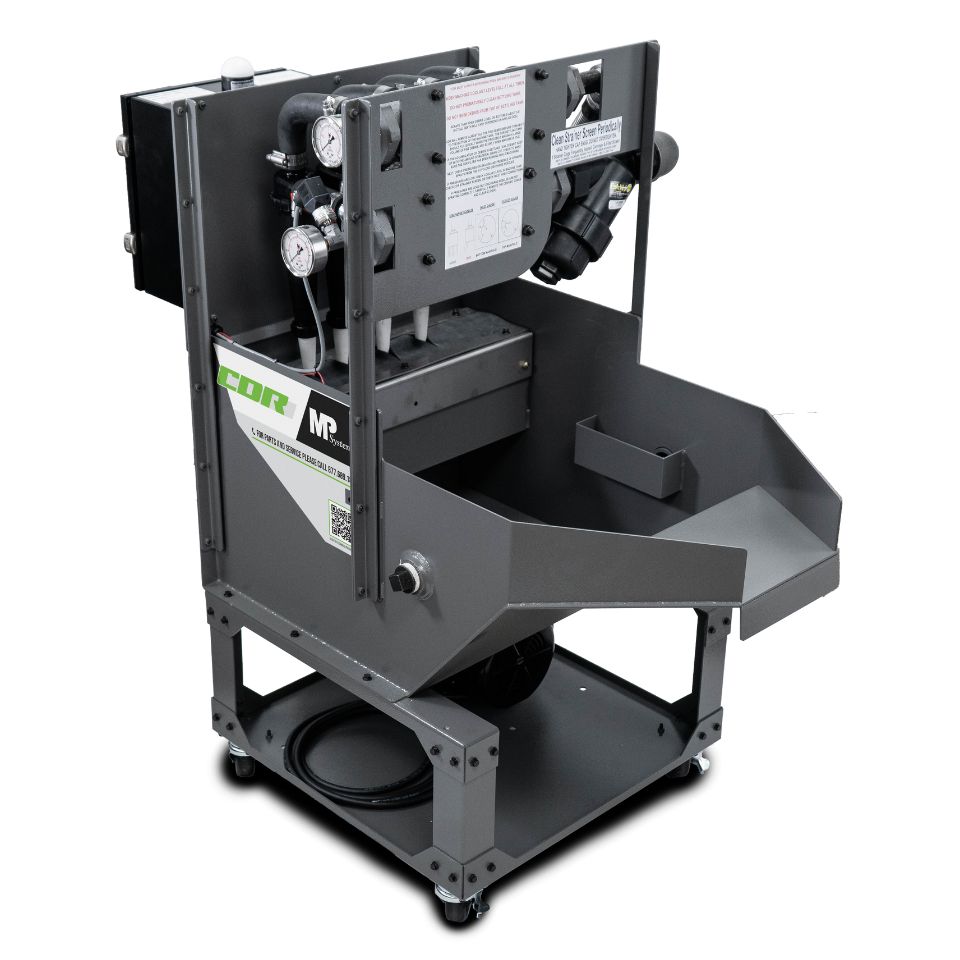 MP Systems CDR Cyclonic Debris Removal filters sludge, dust, and hard particles without filter media, enhancing coolant performance and machine longevity.