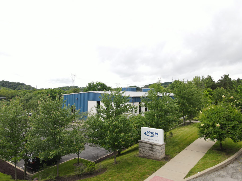 MGL sign Morris Great Lakes facility from an aerial view