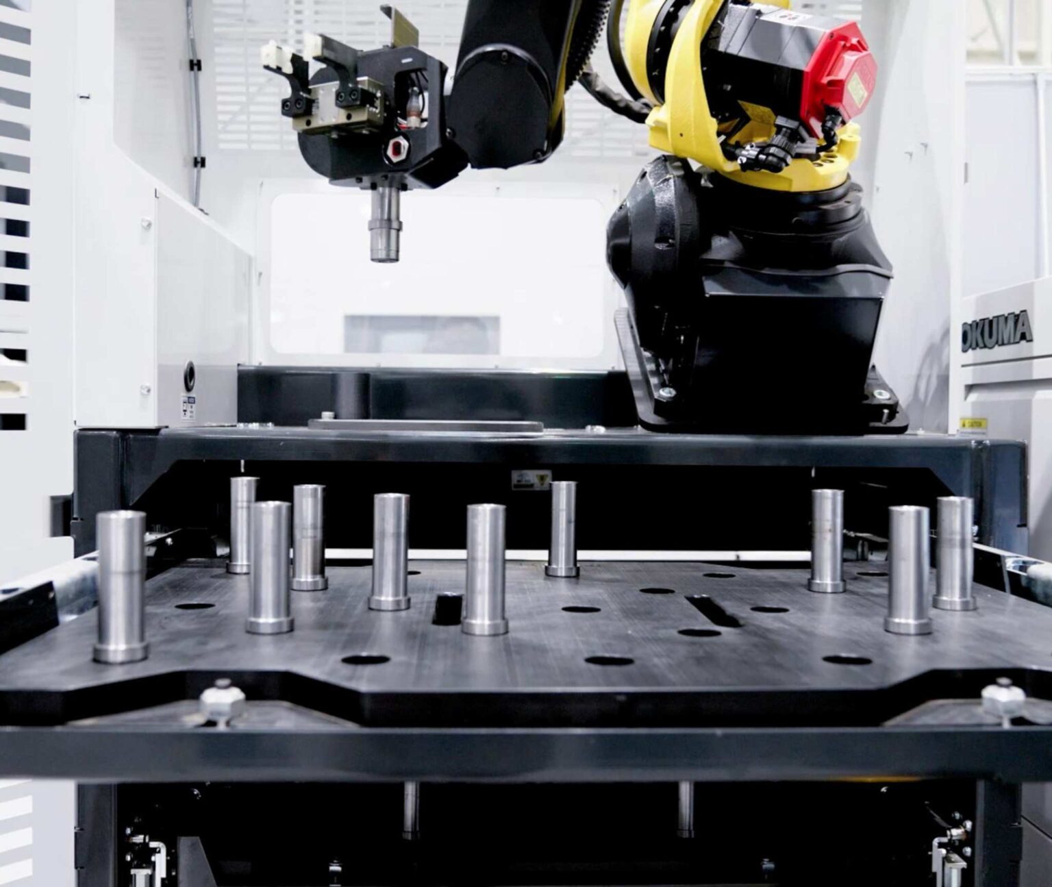 Okuma Robot Loader - Drawer Cell with parts sticking out from drawer